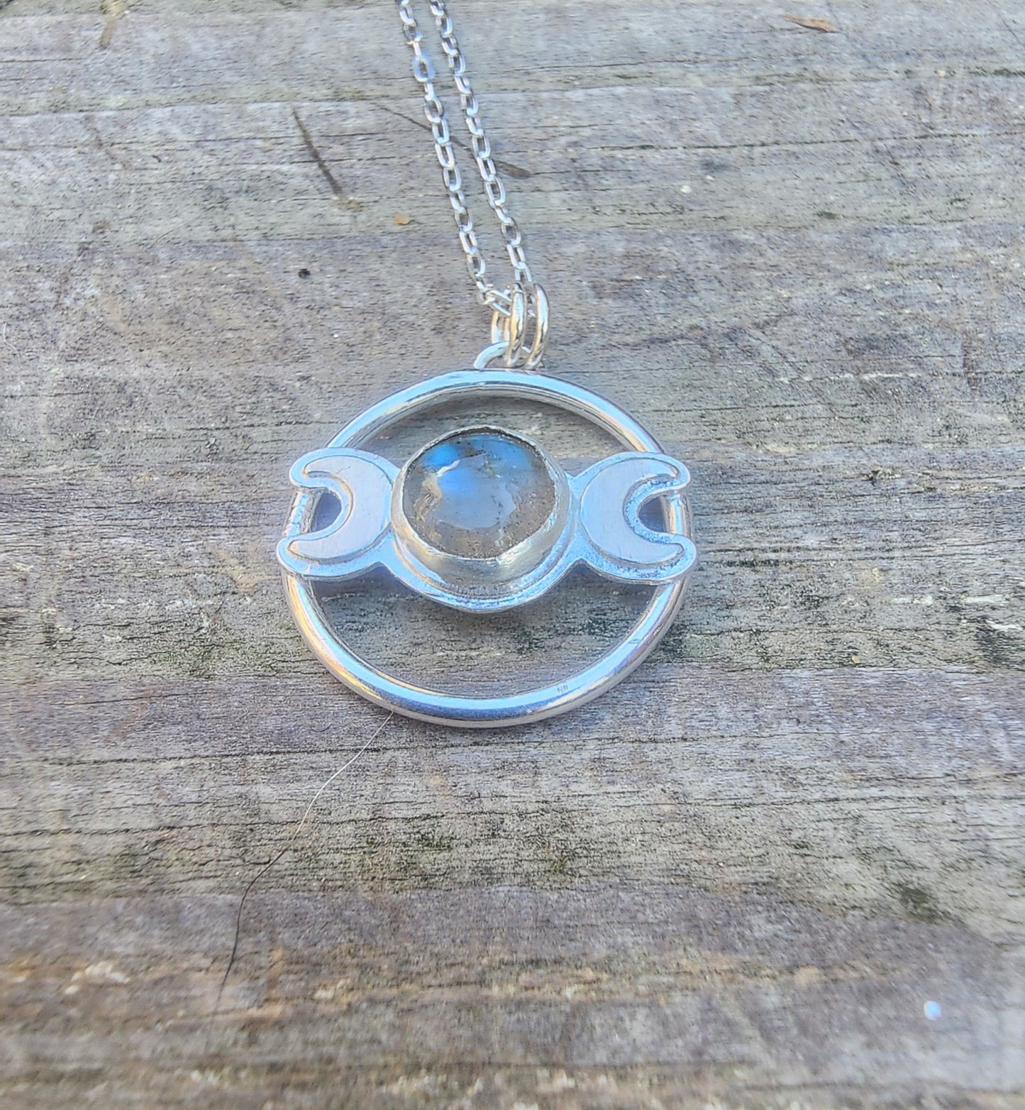 Labradorite Triple Moon Pendant