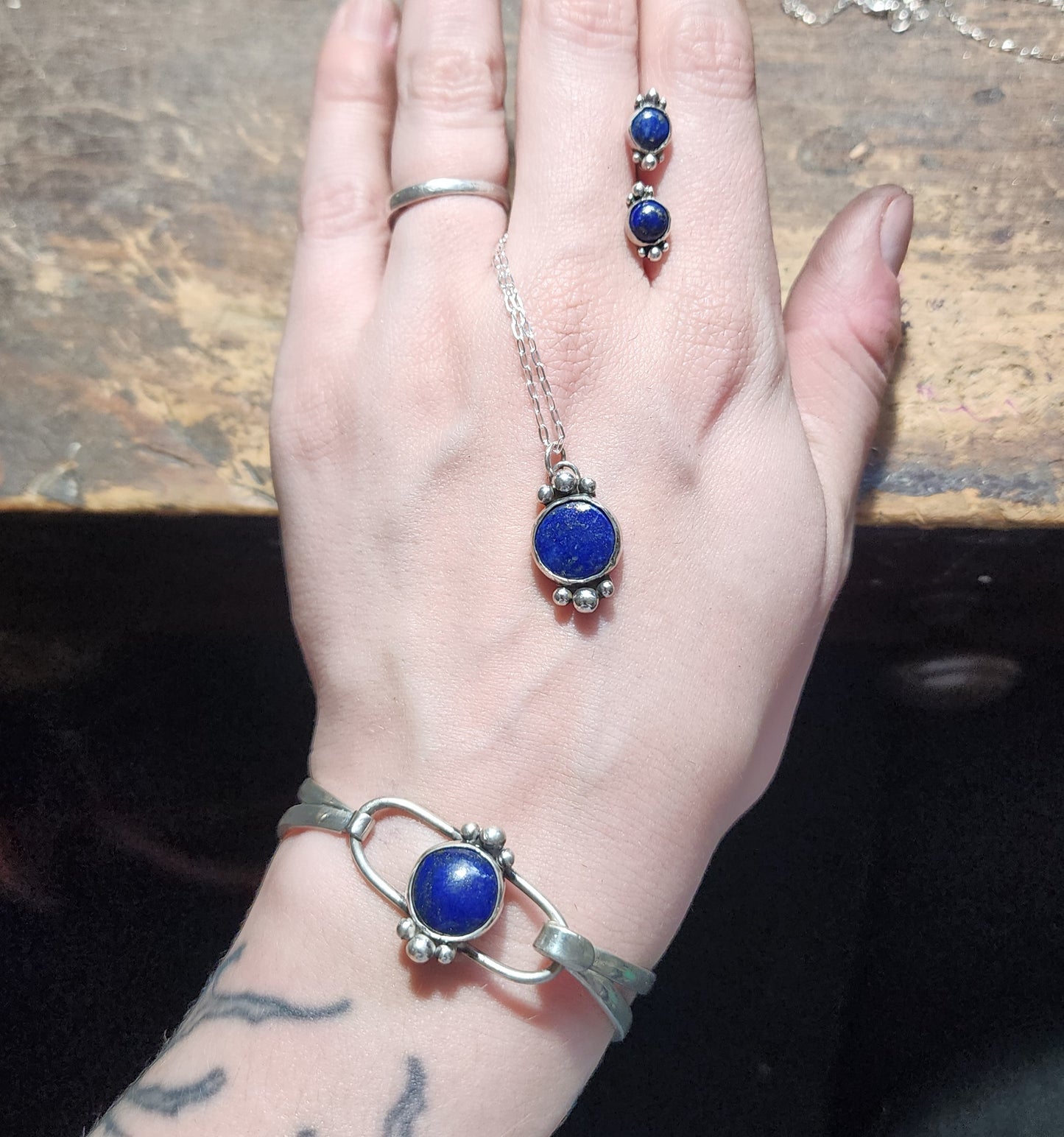 Lapis Lazuli Hinge Bracelet