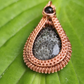 Fossil Coral and Iolite Woven Pendant