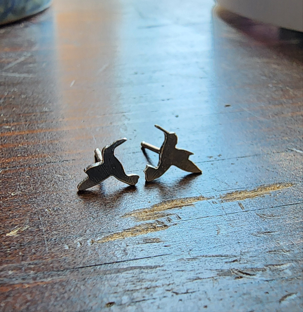 Sterling Silver Hummingbird Studs