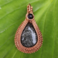 Fossil Coral and Iolite Woven Pendant