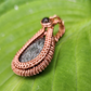 Fossil Coral and Iolite Woven Pendant