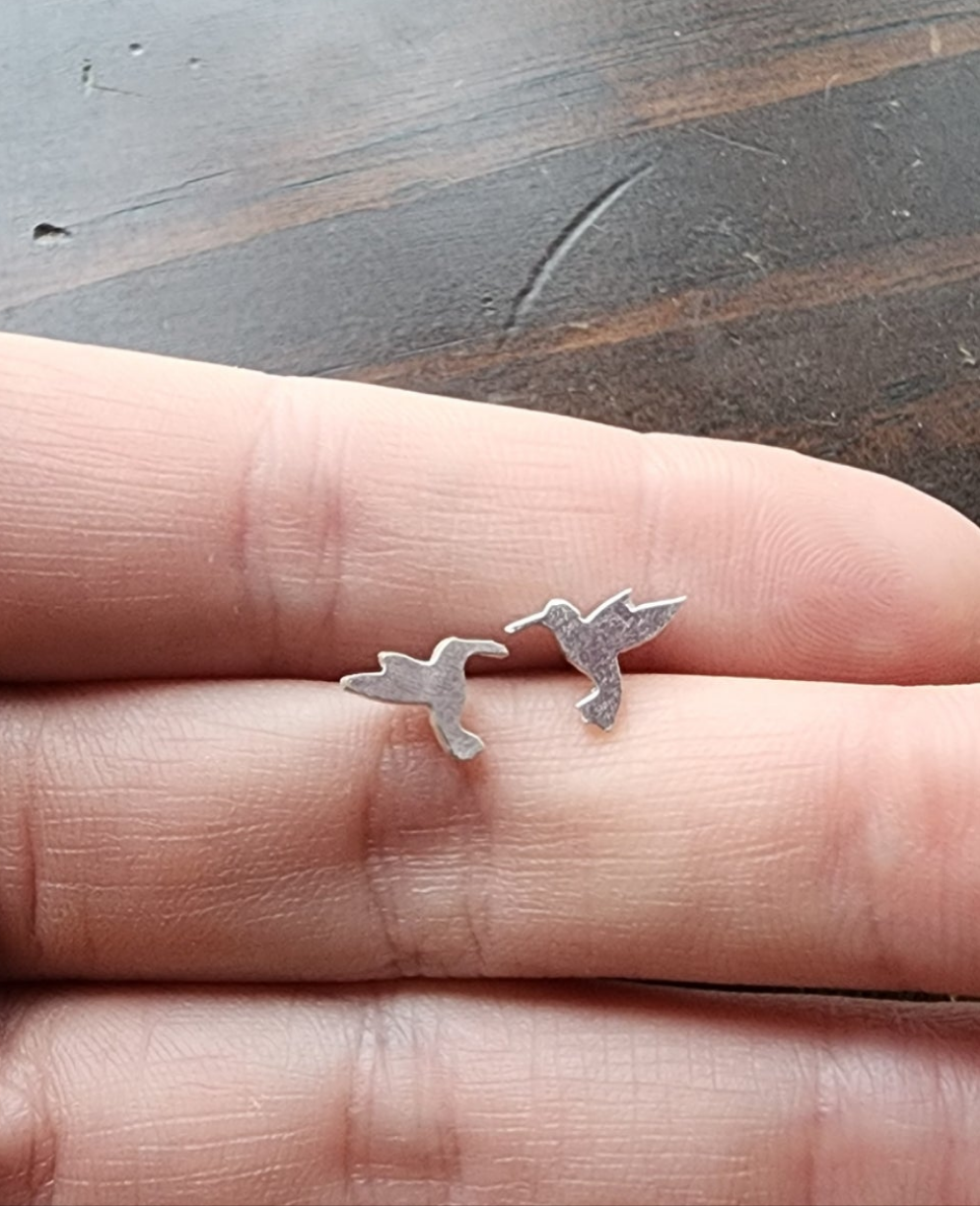Sterling Silver Hummingbird Studs