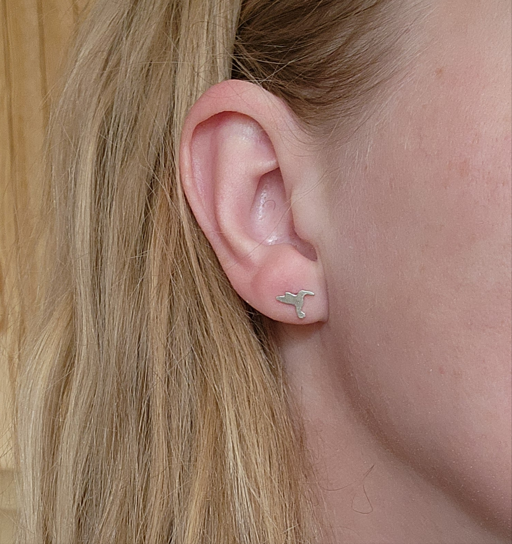 Sterling Silver Hummingbird Studs