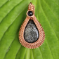 Fossil Coral and Iolite Woven Pendant