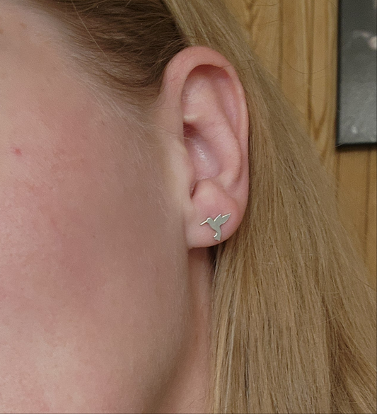 Sterling Silver Hummingbird Studs