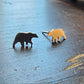 sterling silver bear stud earrings with silicone backs