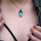 Amethyst and amazonite with two moons sterling silver witchy pendant